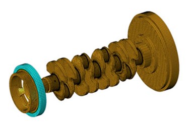 Multidisciplinary Workflow to Assess Modal Fatigue Results of a 4-Cylinder Crankshaft Using AVL EXCITE, OptiStruct and FEMFAT