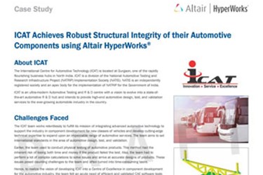 ICAT Achieves Robust Structural Integrity of their Automotive Components using Altair HyperWorks®