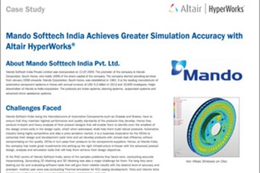 Mando Softtech India Achieves Greater Simulation Accuracy with Altair HyperWorks®