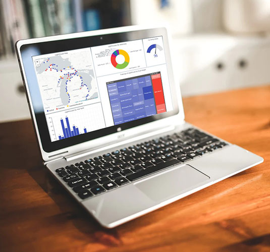 Laptop showing SmartWorks dashboard