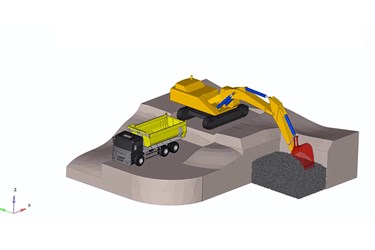 Altair EDEM and MotionSolve - Coupled Simulation of an Excavator