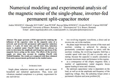 Numerical Modeling and Experimental Analysis of the Magnetic Noise of the Single-Phase Inverter-Fed Permanent Split-Capacitor Motor_Andrei NEGOITA_OPTIM