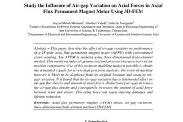 Study the Influence of Air-gap Variation on Axial Forces in Axial Flux Permanent Magnet Motor Using 3D-FEM