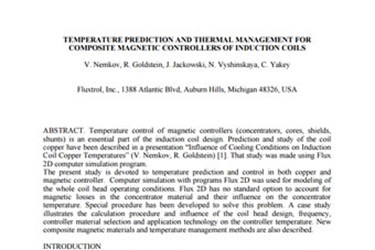 Temperature Prediction And Thermal Management For Composite Magnetic Controllers Of Induction Coils