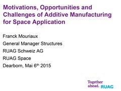Motivations, Opportunities and Challenges of Additive Manufacturing for Space Application