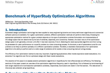 Benchmark of HyperStudy Optimization Algorithms