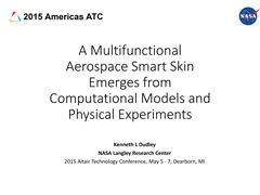 A Multifunctional Aerospace Smart Skin Emerges from Computational Models and Physical Experiments