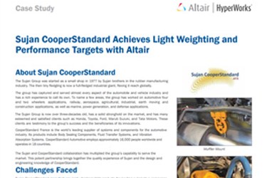 Sujan CooperStandard Achieves Lightweighting and Performance Targets with Altair