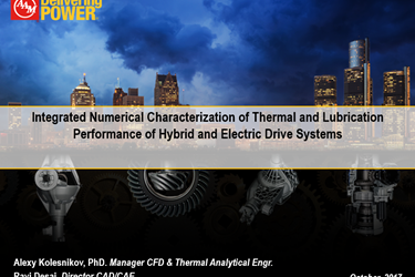 Integral Numerical Characterization of Thermal and Lubrication Performance of Hybrid and Electric Drive Systems