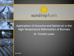 Applications of Acusolve and Optistruct in the High-Temperature Reformation of Biomass